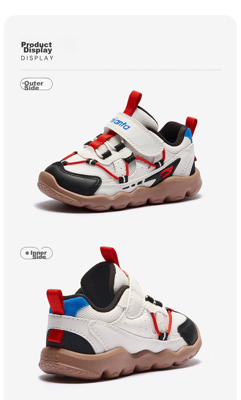 Anta Kids Sports Shoes Boys Infant 2026 Thick Sole Wear-Resistant Lightweight Casual Shoes A32630071 24